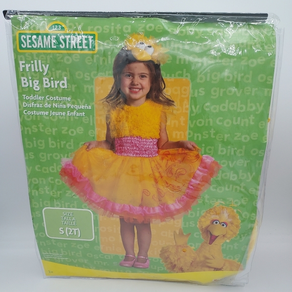 *SHIPS SAME/NEXT DAY!* New Frilly Big Bird Girls Costume Dress - Size 2T - Picture 2 of 5